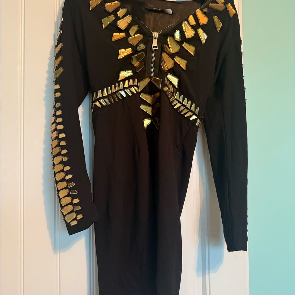 Givenchy Elegant Black Dress with Gold Details